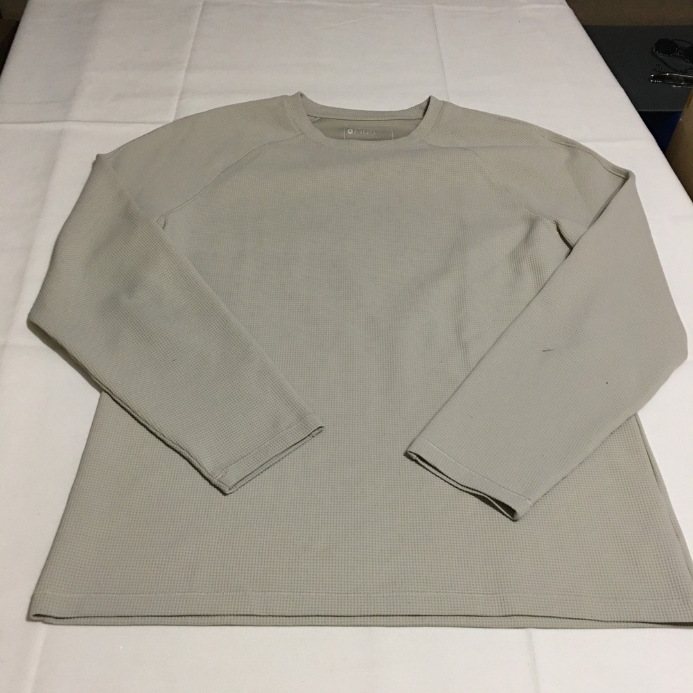 FIGS Womens Waffle Long Sleeve Underscrub Top Size XL Beige